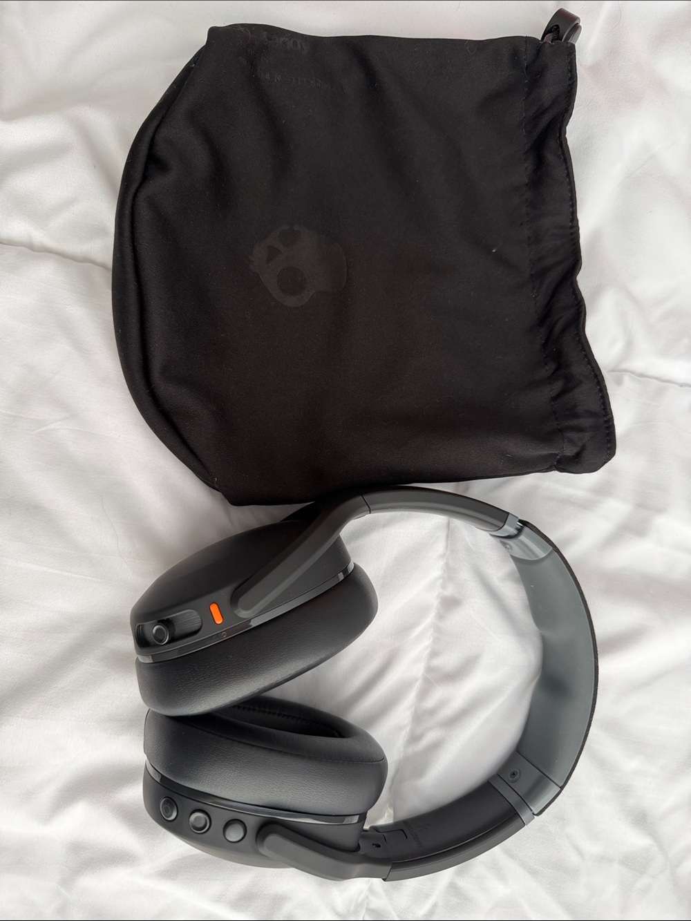 Skullcandy Wireless Over-Ear Headphones in Black with Orange Accent